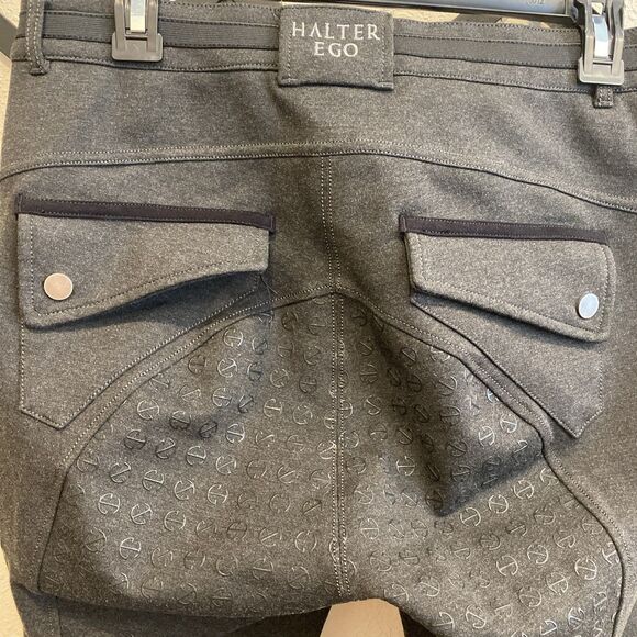 Halter Ego Full Seat Breeches Riding Pants Womens Size 32 Gray Equestrian - Picture 12 of 13